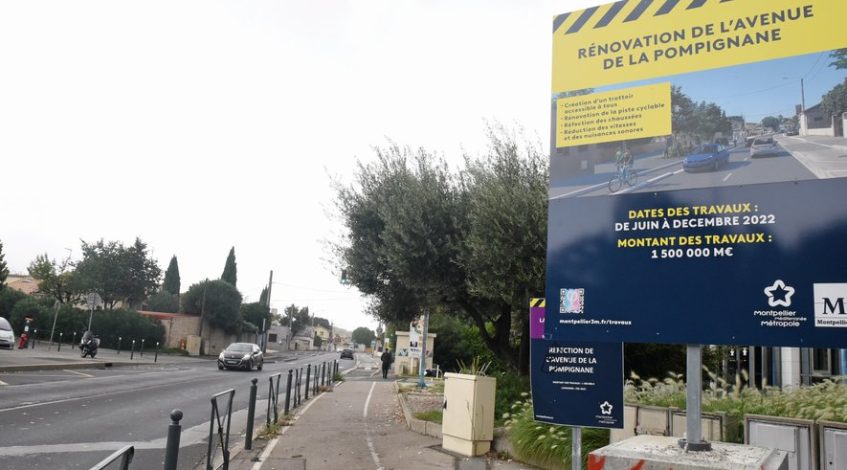 , Avenue de la Pompignane à Montpellier : une nouvelle phase de travaux dès ce lundi mais du répit à Noël