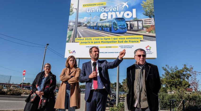 , Montpellier : l&rsquo;extension de la ligne 1 du tramway jusqu’à la gare Sud de France en marche grâce à un nouveau pont